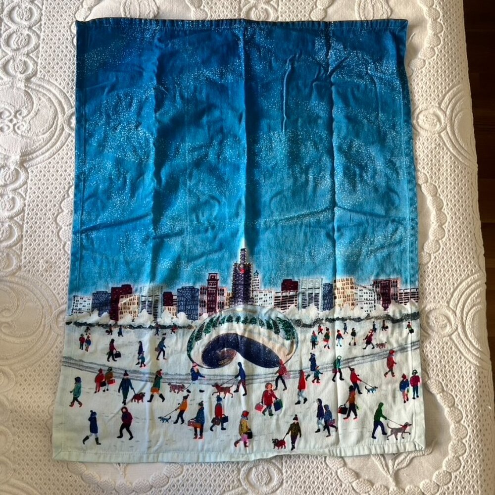 Anthropologie Holiday the City Dish Towel - Chicago - Picture 3 of 5